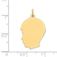 thumbnail image 2 of FJC Finejewelers 14k Yellow Gold Plain Medium .013 Gauge Facing Left Engravable Boy Head Charm, 2 of 2