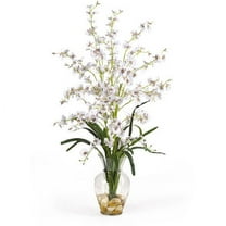 Nearly Natural 31" Dancing Lady Orchid with Liquid Illusion Artificial Flowers, White