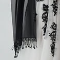 thumbnail image 5 of SWSMCLT Women's Formal Pashmina Shawl Wedding Shawl Convertible Fringe Fall Lace Trim Pashmina Scarf Black One Size, 5 of 5