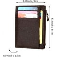 thumbnail image 2 of HSHDLDF Slim Wallet RFID Front Pocket Wallet Genuine Leather Minimalist Secure Thin Zipper Credit Card Holder (Zipper Pink), 2 of 6
