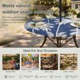thumbnail image 6 of Round Outdoor Tablecloth with Umbrella Hole and Zipper, Indigo Blue Palm Trees Tablecloth with Elastic Waterproof, Farmhouse Tropical Summer Beach Patio Table Covers for 45" - 54" Picnic Pool Tables, 6 of 9