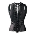 thumbnail image 4 of MISS MOLY Corset Top Overbust Steampunk Bustier Lace Up Women's Buckle&Zipper Faux Leather Waist Cincher Corset, 4 of 4
