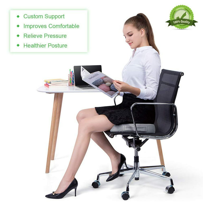 Seat Cushion for Desk Chair - Back Pain, Tailbone Relief,  Coccyx, Butt, Hip Support - Ergonomic Office Chair Sciatica Car Pillow :  Home & Kitchen
