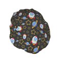 thumbnail image 2 of Kdxio Cosmic Print Shower Cap for Women,Elastic and Reusable,Double Waterproof Layers Bathing Hat, 2 of 9