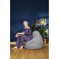thumbnail image 2 of Gouchee Home Alfa Grey Bean Bag Chair – Soft Velour Polyester Fabric with Polystyrene Bead Filling, Suitable for Adults and Teens, Lightweight & Portable Seating for Dorm or Living Room, 2 of 6
