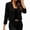 Black, variant on Hueook Blazer for Women Lapel Long Sleeve Single Button Cropped Casual Work Jacket Gray S