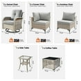thumbnail image 2 of Vcatnet Outdoor Patio Furniture Sets 10 Pieces Sectional Sofa Wicker Conversation Set with Swivel Glider Chairs and Solar Powered Coffee Table for Porch,Backyard,Dark Gray, 2 of 10