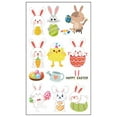 thumbnail image 1 of 1 Sheet Easter Sticker Body Temporary Art Painting Easter Eggs Carrot Rabbit Decorations Design For Easter Party Banner Stands for Display, 1 of 3