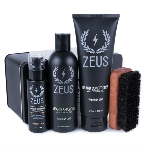ZEUS Deluxe Beard Care Set - Refined Beard Oil (Verbena Lime)