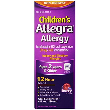 4 Pack - Allegra Children's 12 Hour Allergy Relief, Berry, 4oz Each