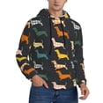 thumbnail image 2 of Haiem Plaid Dachshund Patterned Men's Hoodie with Kangaroo Pocket - Ideal Pullover Sweatshirt for Daily Wear, Travel, and Home-XX-Large, 2 of 7