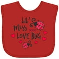 thumbnail image 3 of Inktastic Lil Miss Love Bug with Lady Bug and Hearts Girls Baby Bib, 3 of 4