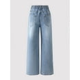 thumbnail image 5 of FEDPOP Baggy Jeans for Girls Wide Leg Ripped High Elastic Waisted Denim Pants Cute Summer Trousers Y2K Streetwear 10-14Y, 5 of 5