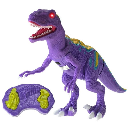 Walking Series Dinosaur World Raptor Remote Controlled RC Battery Operated Toy Velociraptor Figure w/Shaking Head, Walking Movement, Light Up Eyes & Sounds