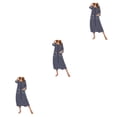 thumbnail image 1 of Qarigey Poliéster Mujer Vestido de noche Casual Cuello Otoño Invierno Cardigan Oficina Ropa de dormir Ropa de dormir Azul oscuro S Type1 NO1, 1 of 6