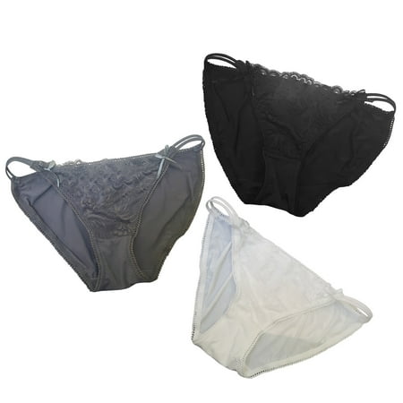 

TAIAOJING Thongs For Women Mixed Milk Silk With No Crease Bikini Leggings And Underwear Panties Brief 3 Pack