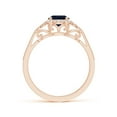 thumbnail image 2 of Angara Natural 1 Ct. Blue Sapphire with Diamond Halo Ring in 14K Rose Gold for Women (Ring Size: 3), 2 of 10