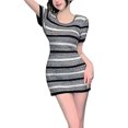 thumbnail image 4 of Vestido de punto ajustado para mujer,Vestido de punto corto ajustado Vestido de punto ajustado de verano Vestido de punto ajustado Lograr más, 4 of 8