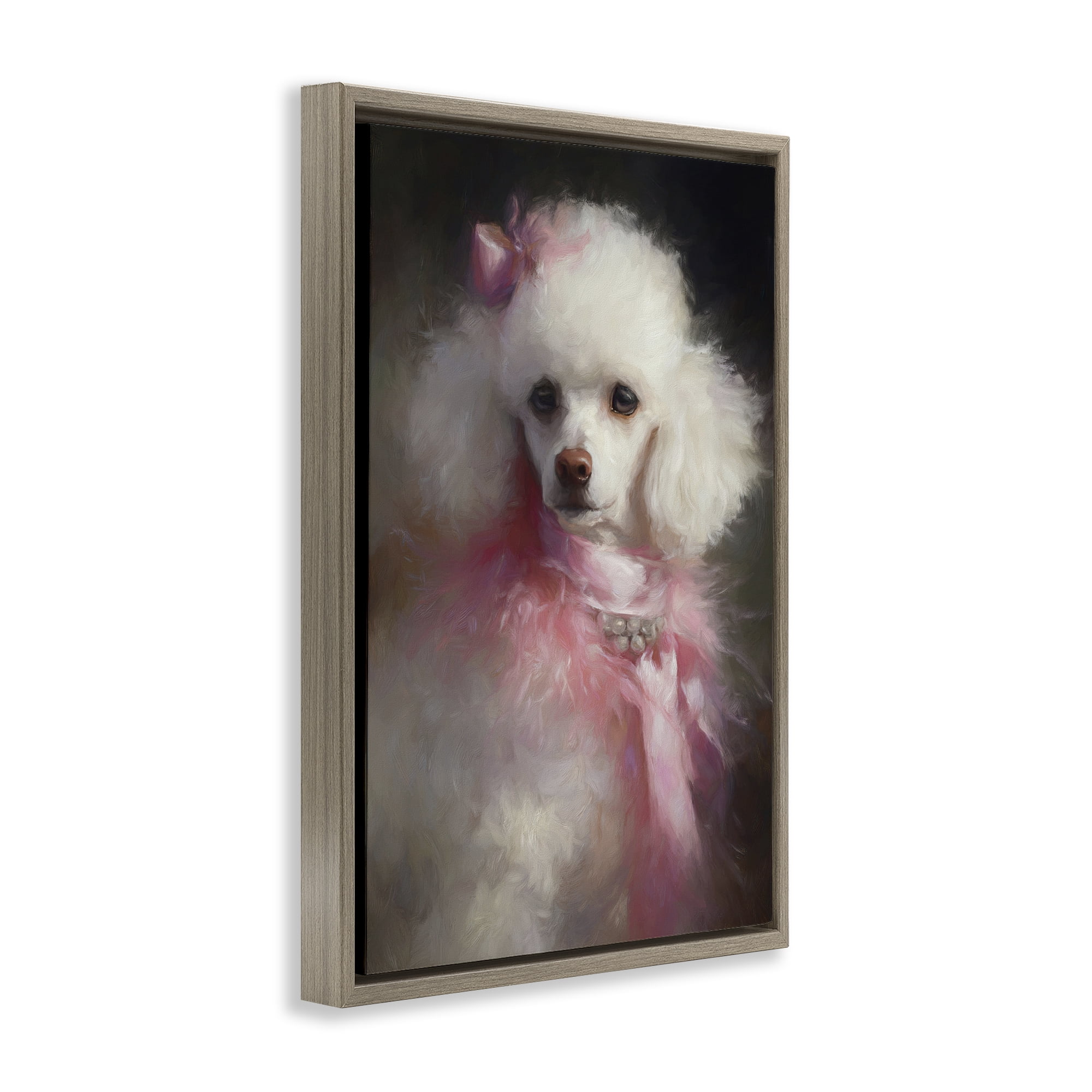 Stupell Industries Just A Girl Who Loves Pink Brown Framed Floater Canvas Wall Art, design by Tina LeCour