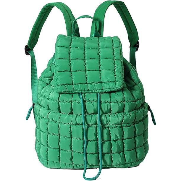 LHSHID Quilted Backpack for Women Lightweight Puffer Drawstring Padding Hiker Back Pack Travel Backpack College Gym Bag