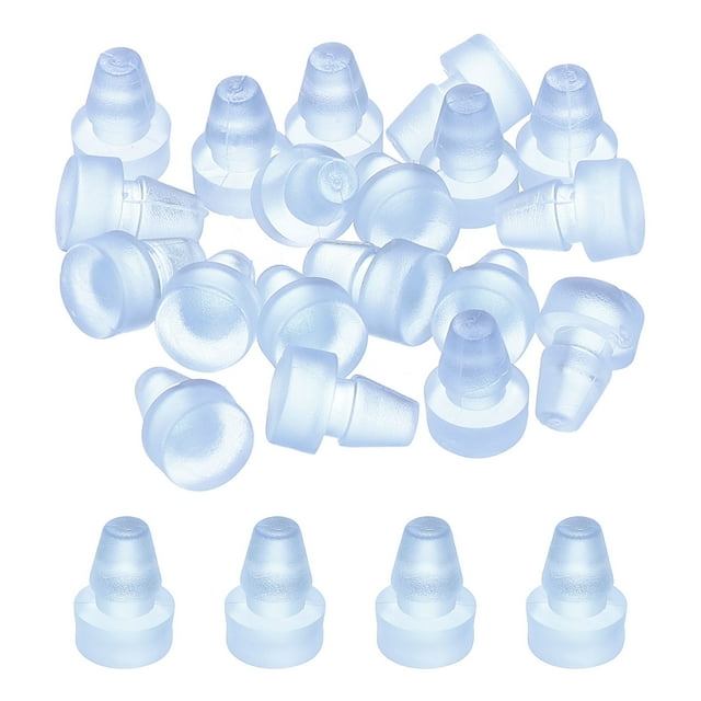 76Pack 6.5mm/0.26" Glass Table Top Bumpers with Stem Fit 1/4Inch, Clear