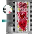 thumbnail image 4 of Valentine''s Day Shower Curtain Set, Red Pink Love Heart Bath Shower Curtain with Hooks Waterproof Fabric Shower Curtains for Bathroom Romantic Valentines Decor Tulip Buffalo Plaid Romantic 72x72 Inch, 4 of 5