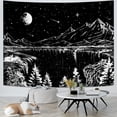 thumbnail image 4 of Gojian Black and White Tapestry Starry Night Mountain Tapestries for Bedroom Aesthetic Moon and Stars Tapastry's Wall Hanging Dark Nature Forest Wall Tapestry for Living Room Dorm, 4 of 6