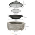 thumbnail image 6 of Sunnydaze 36" Round Wood-Burning Faux Stone Fire Pit Bowl with Spark Screen and Poker, 6 of 8