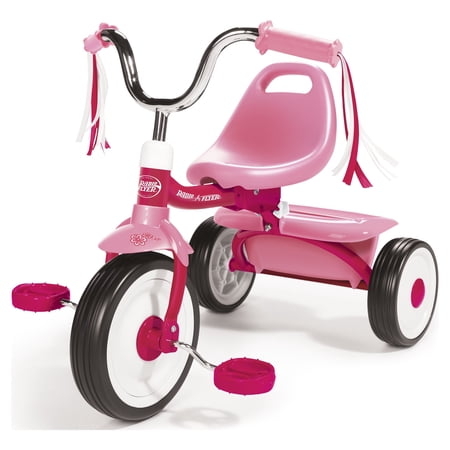 RADIO FLYER, READY TO RIDE FOLDING TRIKE, FULLY ASSEMBLED, PINK, BEGINNER TRICYCLE FOR KIDS, GIRLS 1.5 – 3 YEARS