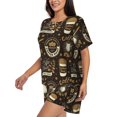 thumbnail image 2 of Fotbe coffee shop house Print Pajama Set for Women 2 Piece Loungewear Short Sleeve Tops and Shorts Set Soft Sleepwear-3X-Large, 2 of 7