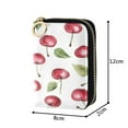 thumbnail image 4 of Leather Zipper Card Bag 4.7x3.1x0.8Inch Women's Card Bag Coin Purse Credit Card Bag Bank Card Bag Business Card Bag Coin Bag Lovely Red Cherry, 4 of 7
