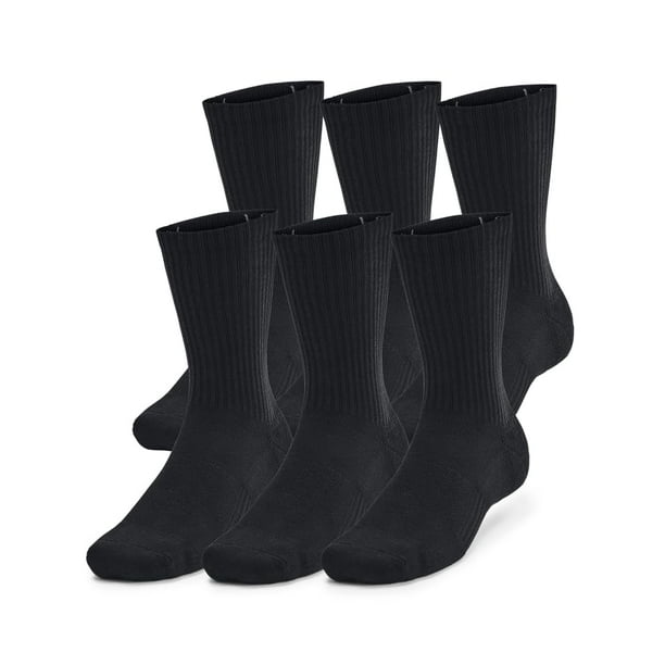 Calcetines Under Armour Training Cotton Crew, 6 unidades, unisex, negros