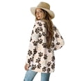 thumbnail image 3 of SCRAWLGOD Dog Paw Women Long Cardigans Lightweight Cardigan Sweaters for Women Trendy Size XL Long Sleeve Dressy Cardigans for Women Picnic Elastic Sweater Jacket, 3 of 7