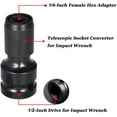 thumbnail image 3 of HUGFEGWE 1/2-Inch Square Drive to 1/4-Inch Hex Female Socket Adapter Quick Release Drill Chuck Converter Screwdriver Bit Chucks Adaptor Conversion for Impact and Ratchet Wrench, Set of CA919-68151, 3 of 9