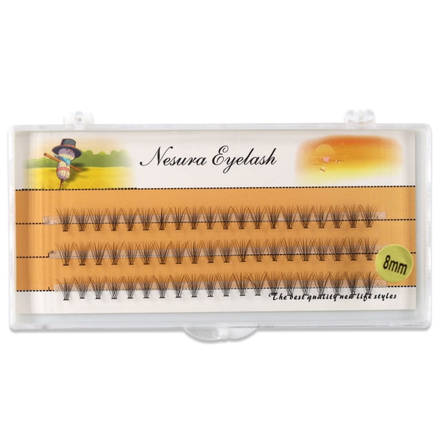 Pestañas naturales, pestañas postizas, pestañas cortas, pestañas postizas de visón tenues, pestañas postizas en grupo, 10 piezas, pestañas injertadas con adhesivo termofusible, pestañas postizas curva