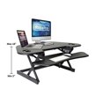 thumbnail image 1 of Rocelco 46" Height Adjustable Corner Standing Desk Converter - Quick Sit Stand Up Dual Monitor Riser - Gas Spring Assist Tabletop Computer Workstation - Large Keyboard Tray  (Black), 1 of 8