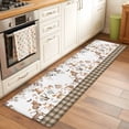 thumbnail image 3 of 2x6 Washable Runner Rug, Forest Animal Non-Slip Hallway Runner for Entryway Kitchen Bedroom, Brown Deer Bear Hedgehog Bird Butterfly Eucalyptus Leaves Plaid Indoor Carpet Runner Floor Mat, 3 of 9