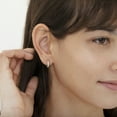 thumbnail image 2 of 925 Sterling Silver Clear Cubic Zirconia Small Hoop Earrings For Girls, 2 of 6
