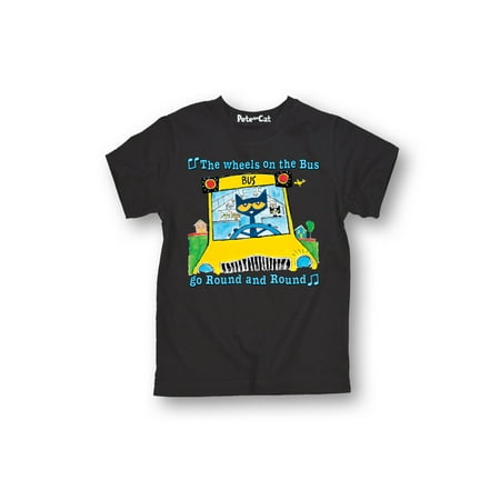 

Pete The Cat - Wheels On The Bus Multi - Toddler Short Sleeve Graphic T-Shirt