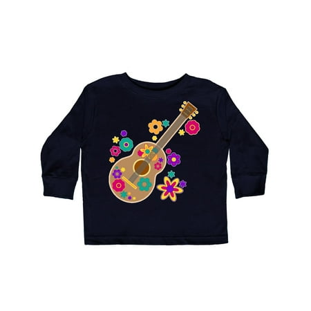 

Inktastic Acoustic Guitar with Colorful Flowers Gift Toddler Boy or Toddler Girl Long Sleeve T-Shirt