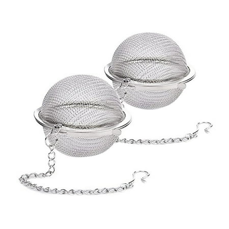 

CDJLY 2Pcs Stainless Steel Tea Ball Loose Leaf Tea Strainer Infusers 2.3 inch
