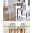 thumbnail image 5 of Farmhouse Purple Bar Stool Covers Set of 2, Vintage Flower Leaf Botanical Plant Stretch Washable Bar Chair Covers with Backs, Removable Pub Counter Height Chair Cover for Kitchen Dining Room Cafe, 5 of 7