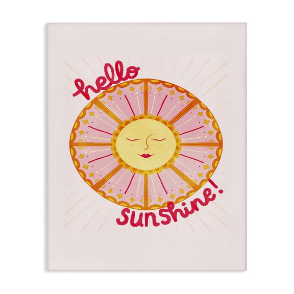 Stupell Industries Eclectic Geometric Hello Sunshine Canvas Art, 16 x 20, by Glad You're Here Co.