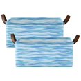 thumbnail image 2 of Wavy Stripe Pattern Open Home Storage Bins Foldable Metal Frame Shelf Baskets 16.9x11.4x7.7in Water-Resistant, 2 of 8