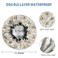 thumbnail image 3 of Shower Caps,Beige Highland Cow Flower Pattern Waterproof Shower Cap for Women 4 Pieces,Double Reusable Hair Cover for Shower PEVA Elastic Stretch Hem, 3 of 7