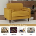 thumbnail image 5 of UIXE Corduroy Accent Chair Modern Upholstered Arm Chairs Comfy Reading Armchair with Pillow Armrest Tufted Living Room Single Sofa Lounge Seat, Yellow, 5 of 6