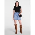 thumbnail image 3 of Scenario Women's Variegated Rib Tee with Short Sleeves, Sizes XS-XXXL, 3 of 6