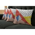 thumbnail image 5 of Ambesonne Abstract Throw Pillow Cover 4 Pack, Modern Trippy, 16", Multicolor, 5 of 5