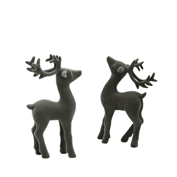 2026 Christmas Indoor Home Decor 2pc Christmas Reindeer Resin Ornaments Set Creating Warm And Inviting Ambience Ideal For Holiday Parties And Family Decor Must Have Item For Christmas Decor