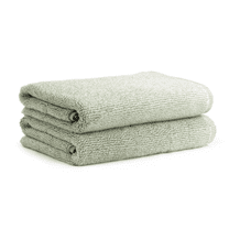 2pk Turkish Pinstripe Cotton Hand Towel Green - Wellbe - 18 in x 30 in